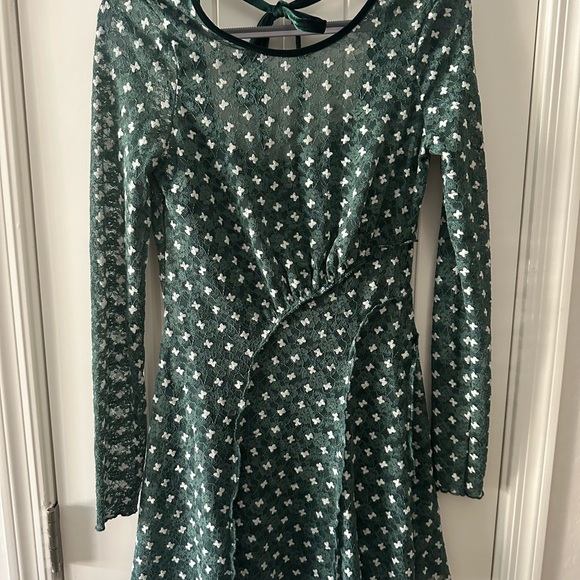 NWOT FREE PEOPLE SHEER DELIGHT MINI DRESS - Picture 5 of 6